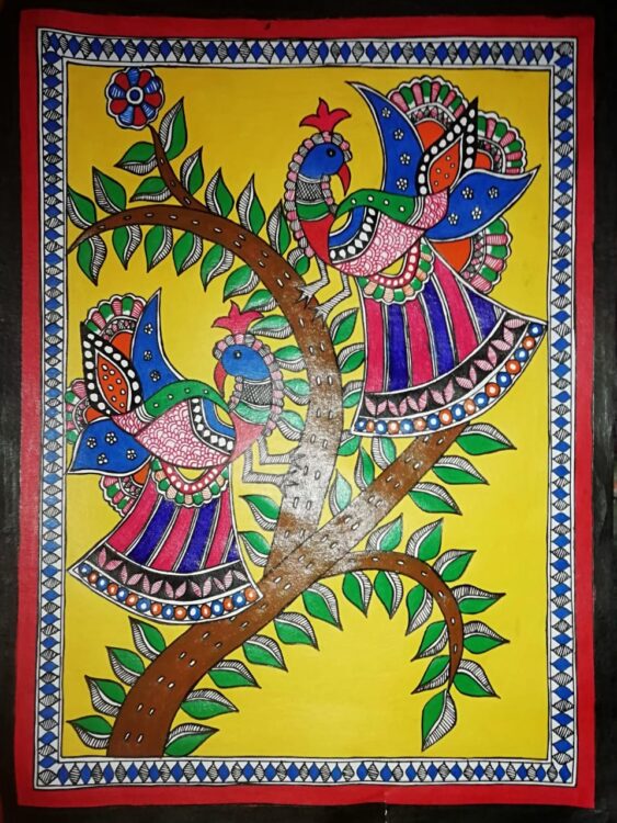 Birds - Madhubani painting (11