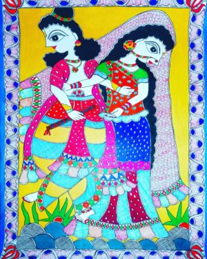Radha Krishna - Madhubani painting - Reshami Kumari - 07
