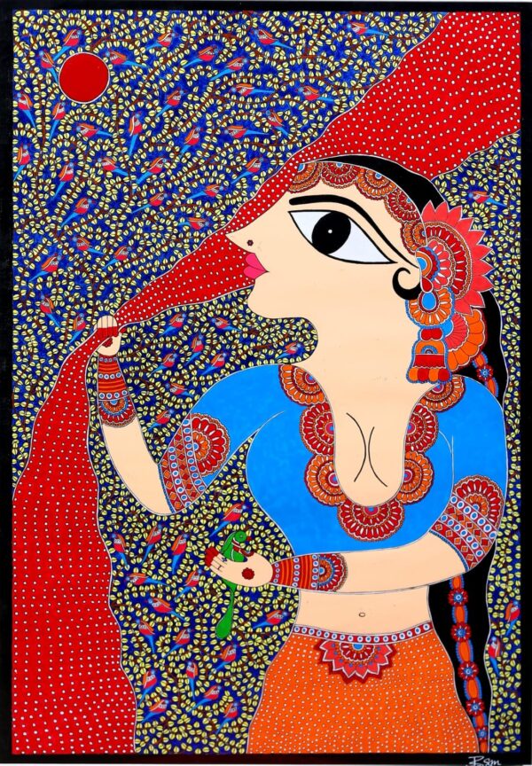 Radha Madhuban - Madhubani painting - Renu Singh - 03