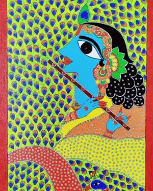 Hare Krishna - Madhubani painting - Renu Singh - 12