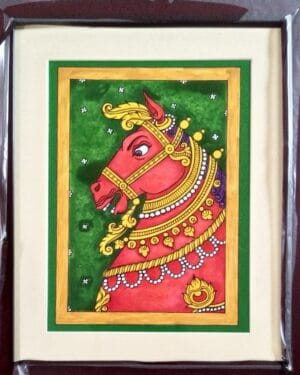 Sigapu Kuthirai - Indian Art - Sathyanarayanan - 04