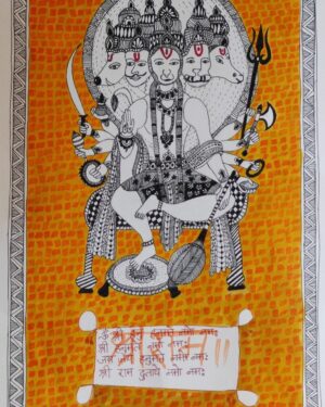 Panchamukha Hanuman - Madhubani painting - Amrita Kumari - 02
