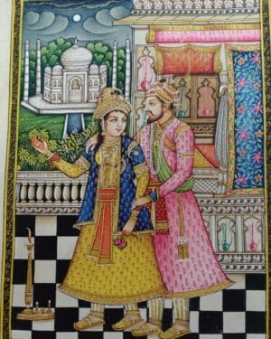 Shah Jahan and Mumtaz -Rajasthani Miniature - Charu Singh - 08
