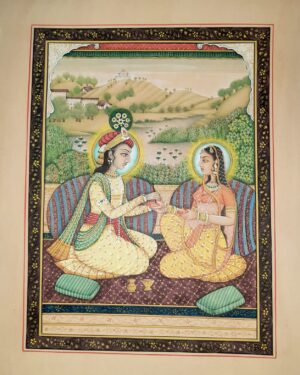 Radha Krishna - Rajasthani Miniature - Suresh Sharma - 05