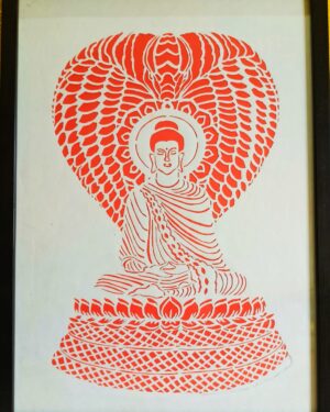 Buddha with Naag - Sanjhi Art - Abhay Mastram - 03