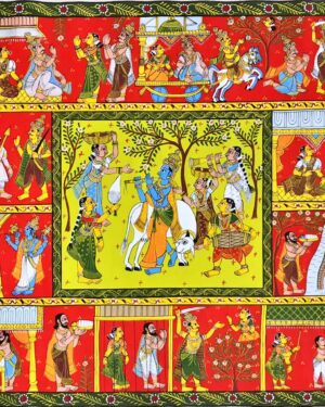 Krishna Leela Cheriyal Scroll Painting Rakesh 07