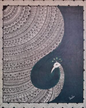 Peacock - Madhubani painting - Indu Mishra - 02