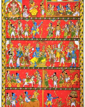 Ramayana Story Cheriyal Scroll Painting Rakesh 06