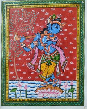 Krishna, the Flute Player - Pattachitra painting - Seema -10