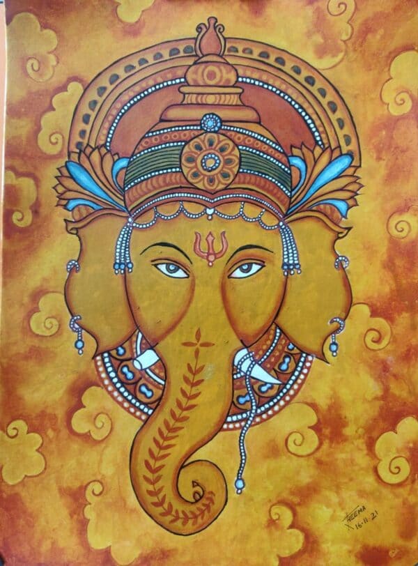 Lord Ganesh - Kerala Mural painting - 08