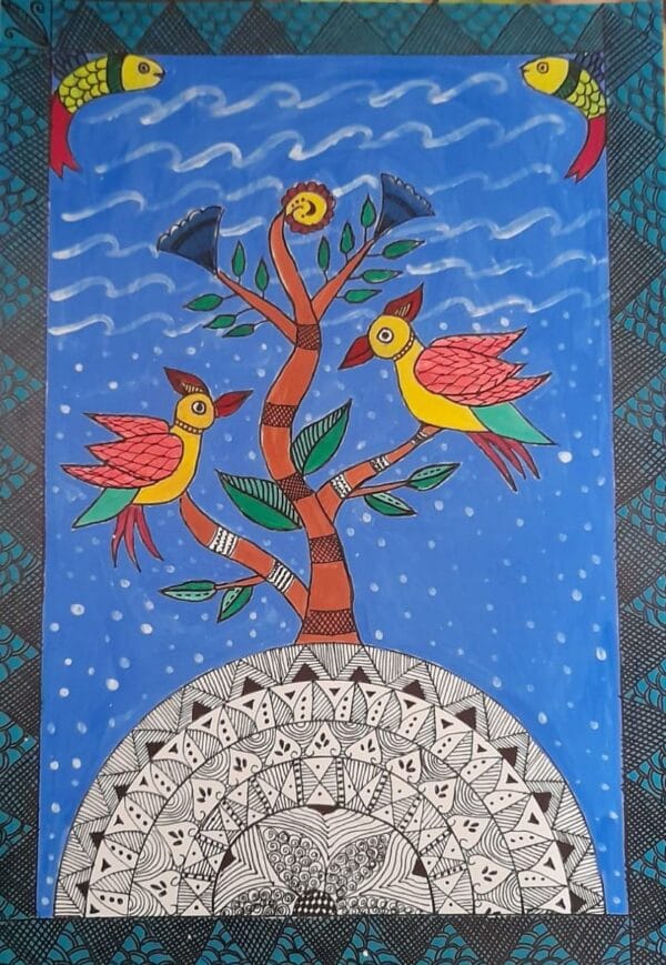 Twin Birds - Indian Art - Kiruthika - 01