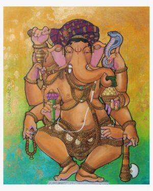 Anandha Thandava Ganapathi - Kalamkari painting - Dhanu Andluri - 08