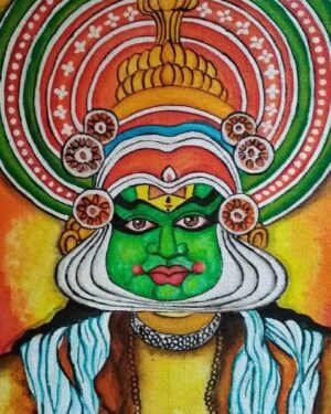 Indian kathakali dancer face decorative modern vector illustration for  happy onam holiday. | CanStock