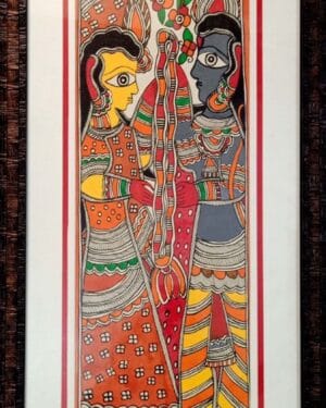 Shri Ram and Ma Sita - Madhubani painting - Archana Jha - 07