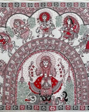 Mahishasur mardini aur Navdurga - Madhubani painting - Jaya Tiwari - 02