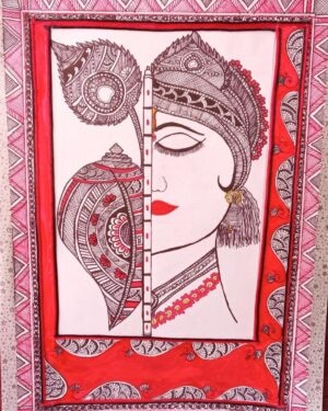 Lord Krishna - Madhubani painting - Naina Mishra - 04