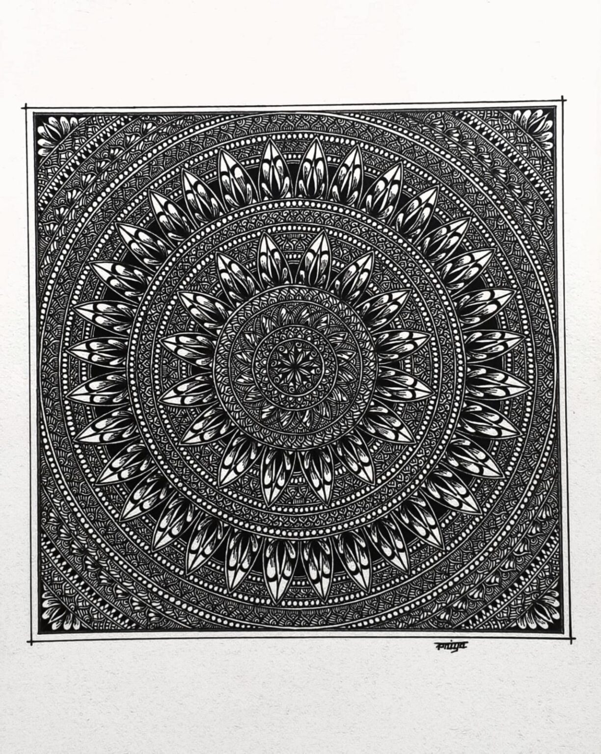 Pattern Mandala8 Mandala Art 275x21cms A4 Paper International Indian Folk Art Gallery