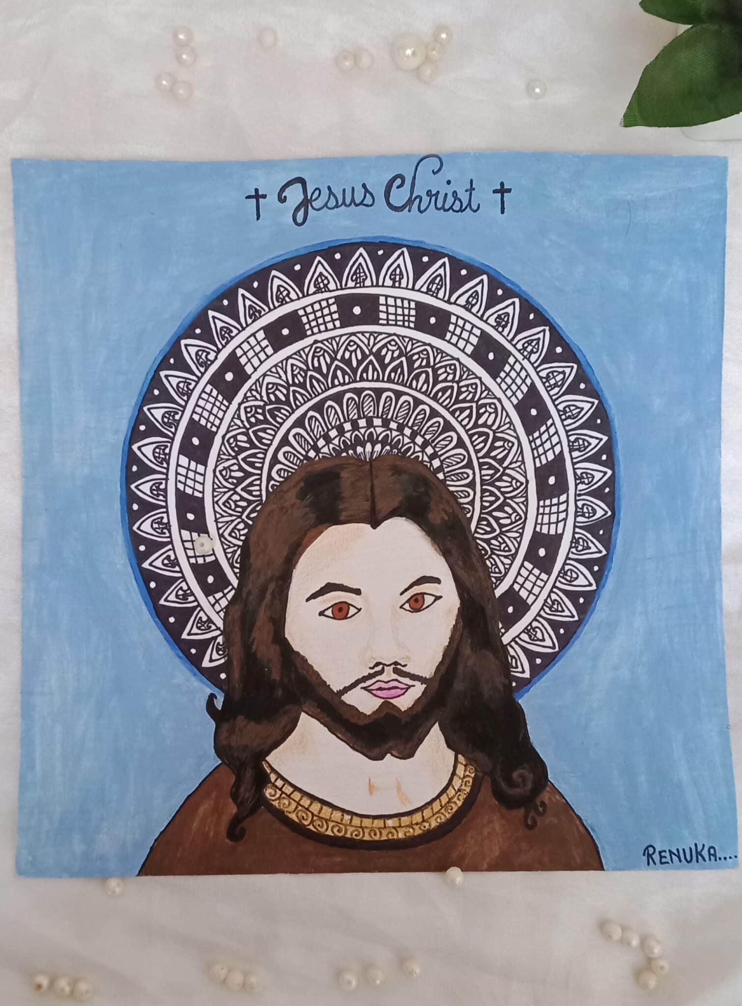 Jesus mandala art - International Indian Folk Art Gallery