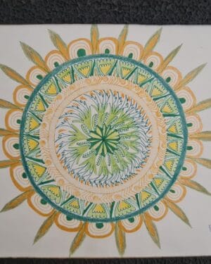 Green Opal Mandala - Mandala painting - Kamlesh - 06