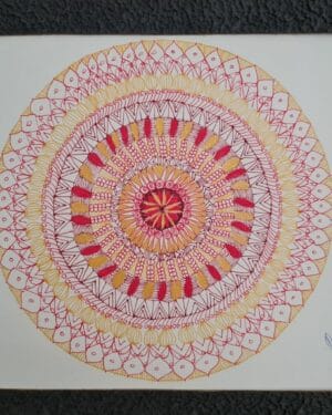 Rhodochrosite Mandala - Mandala painting - Kamlesh - 12