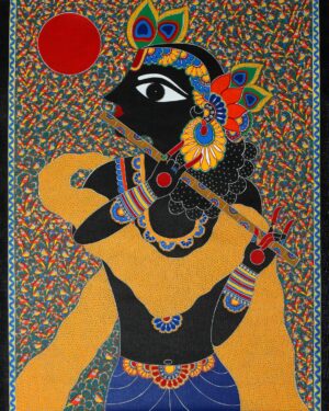 Krishna - Madhubani painting - Renu Singh