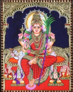 Raja Rajeshwari - Lalitha Devi Tanjore Painting