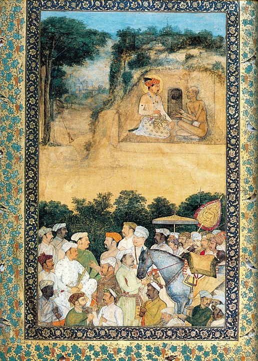 Indian Art: Govardhan._Jahangir_Visiting_the_Ascetic_Jadrup._ca._1616-20,_Musee_Guimet,_Paris