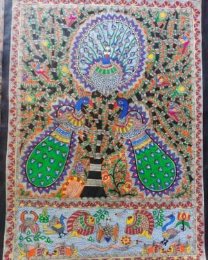 Tree and Peacocks - Madhubani painting - Urmila Devi