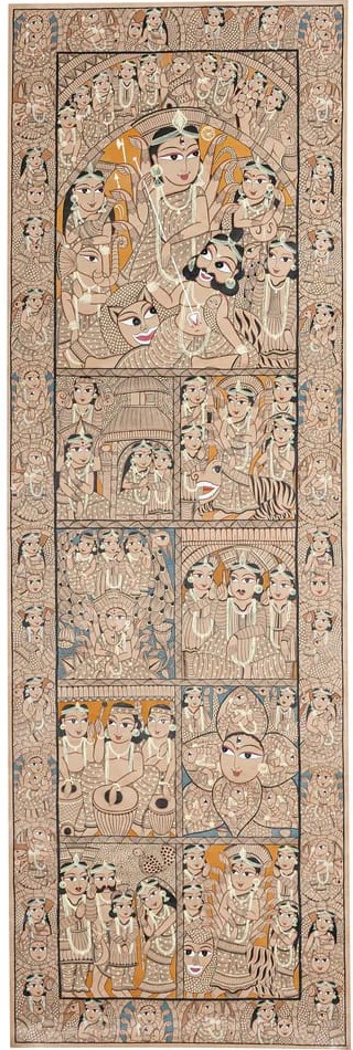 Kalighat-painting-Momena-Chitrakar- Maa Durga