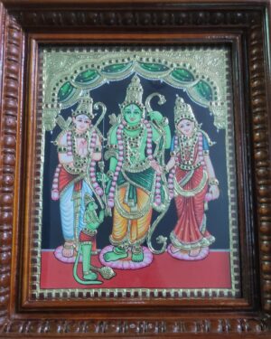Kodana Rama Tanjore Painting 12 x 15 with Frame