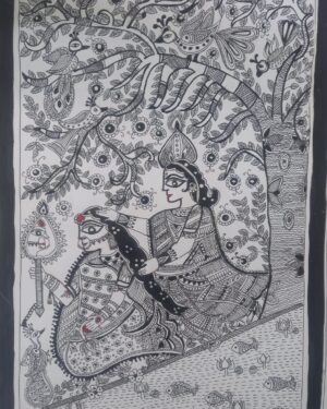 Radha Krishna - Madhubani painting - Smriti Srivastava - 05