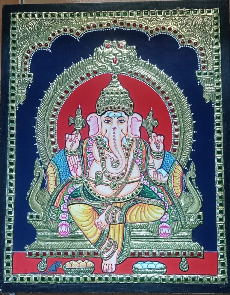 Vinayagar #4 - Tanjore Painting (12