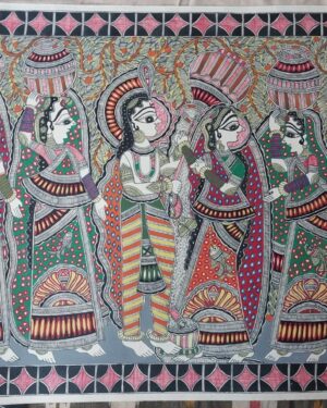 Radha Krishna - Madhubani painting - Laxmikumari - 01