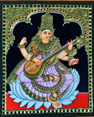 Saraswati Tanjore Painting 10 x 12