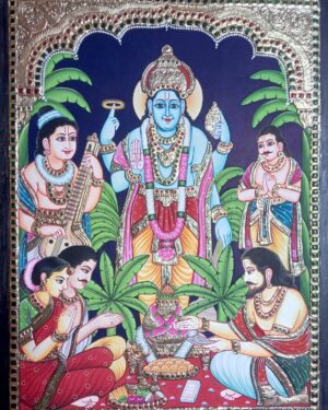 Sathya Narayana Swami Tanjore Painting 18 x 24