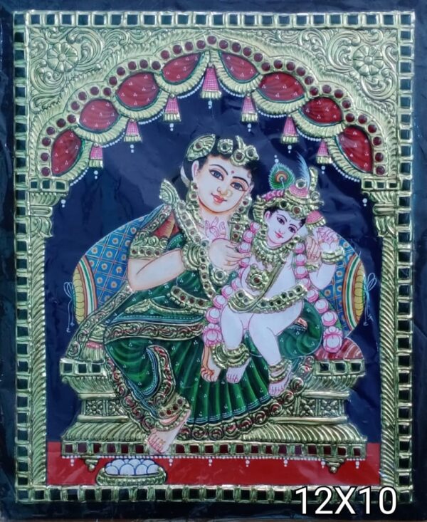 Yashoda Krishna Tanjore Painting 10 x 12