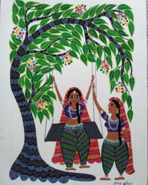 Friends - Bhil painting - Anand Bariya - 11