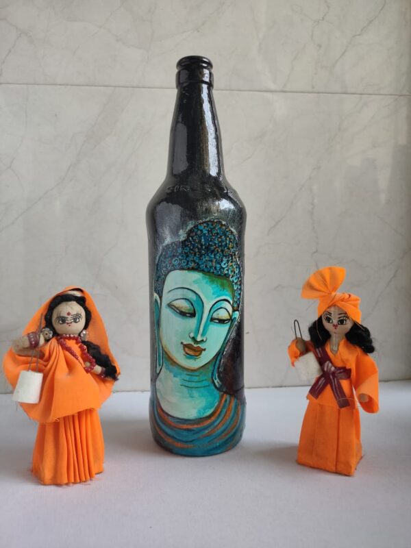Bottle Painting - Buddha #3 - Indian Art - Uttara Saha - 10