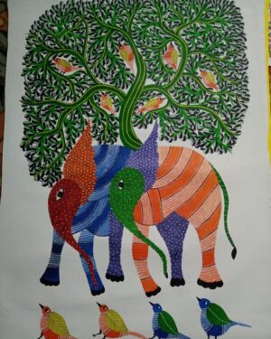 Tree of Life - Gond Painting - Aatmaram - 08