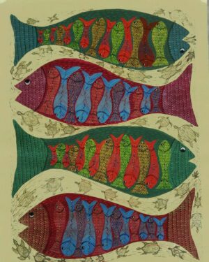 Fishes - Gond Painting - Basanti Maravi - 05