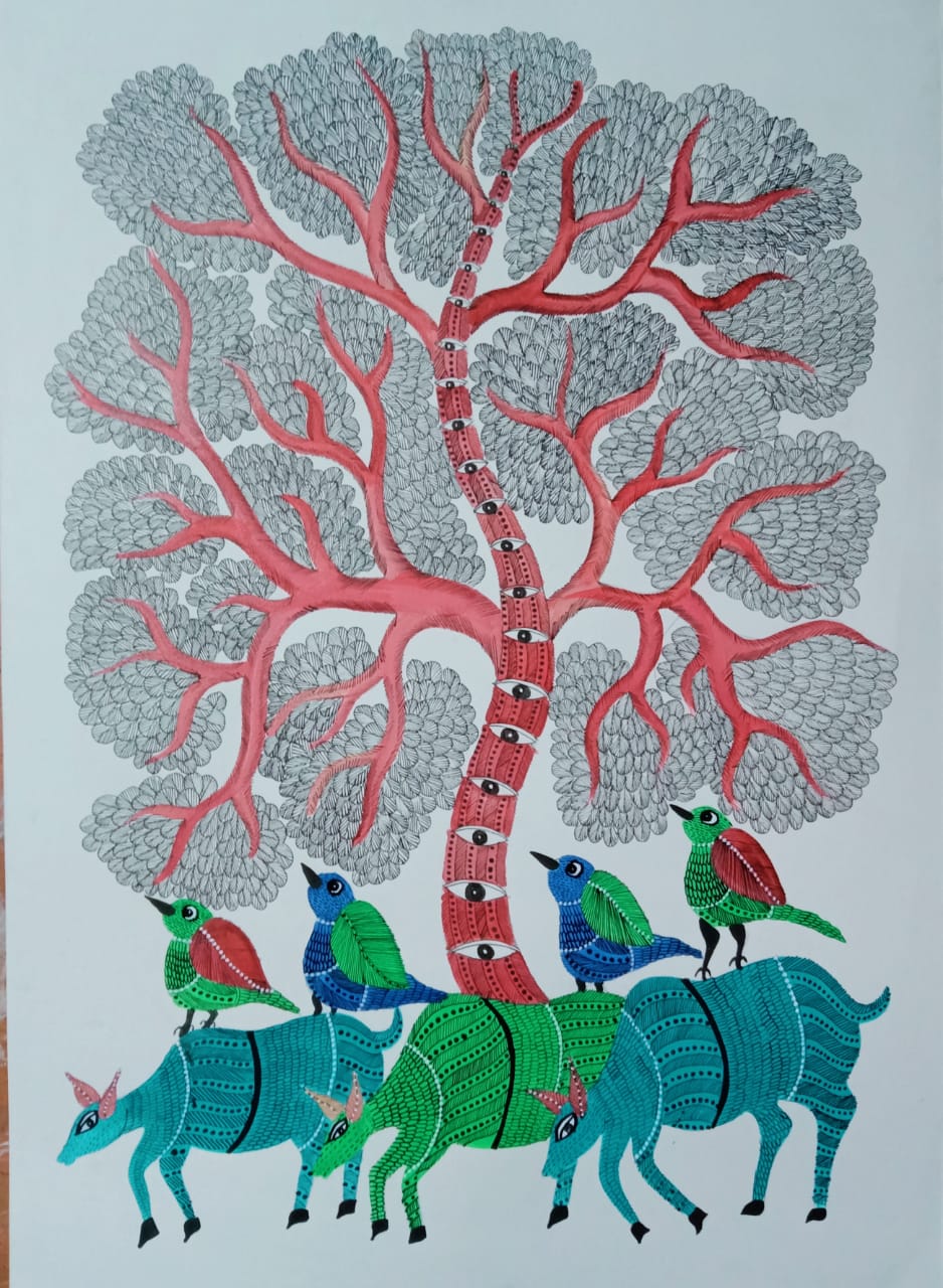 Tree of Life #2 - Gond Painting (14