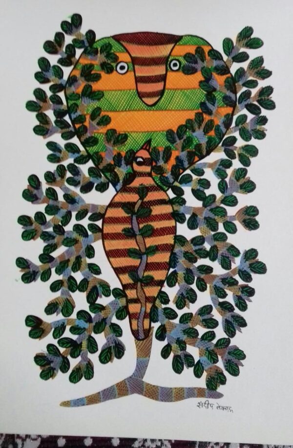 Nag Devta - Gond Painting - Sandeep Kumar - 06