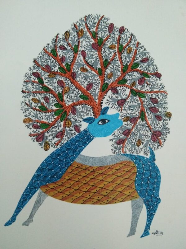 Deer - Gond Painting - Sukhiram - 08