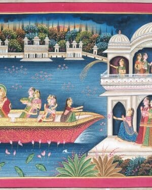 Radha Krishna Nauka Vihar - Pichwai painting - Varta Shrimail - 32