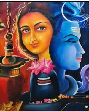 Shiva Parvathi - Indian Art - Sheela - 14
