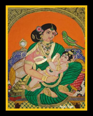 Yasodha Krishna - Mysore painting - Anjali - 02