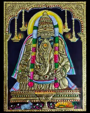 Karpaga Vinayagar Tanjore Painting | Size: 15" x 12"