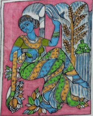 Village Girl - Kalamkari Painting - Vivardhibi - 14