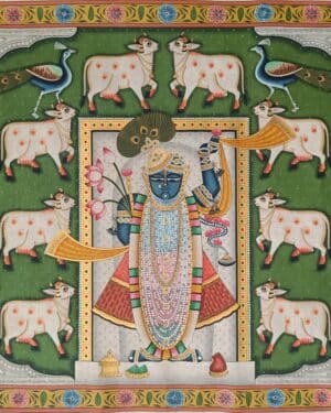 Shrinathji with Cows - Pichwai painting - Varta Shrimail - 41