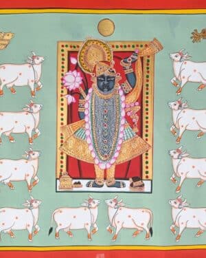 Shrinathji with Cows - Pichwai painting - Varta Shrimail - 43